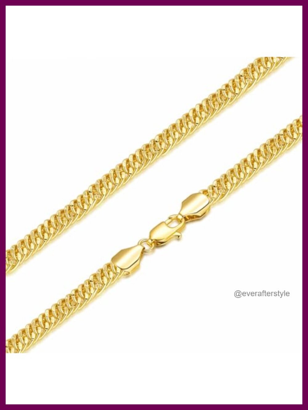 Cuban Link Chain Necklace 14K Gold Plated 6mm Lobster Clasp Unisex Jewelry
